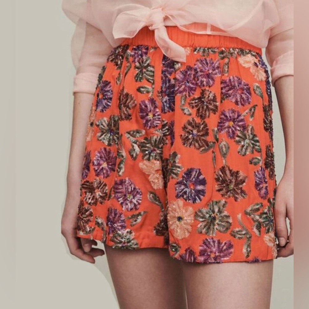 Maje Embellished Sequin Shorts